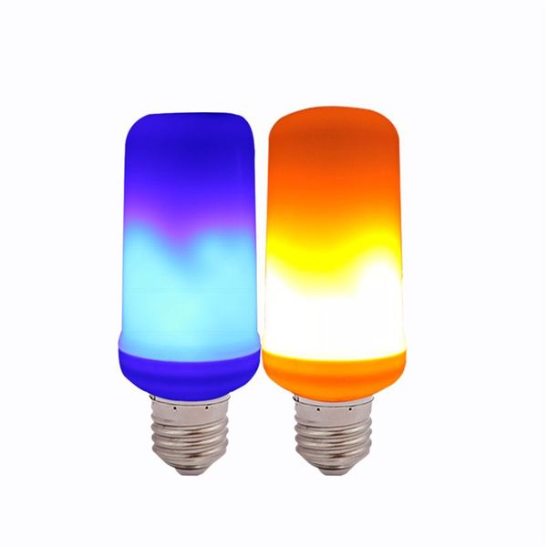 

bulbs 99 leds e27 flame lamps 9w 85-265v 3 modes ampoule led effect light bulb flickering emulation fire yellow/blue