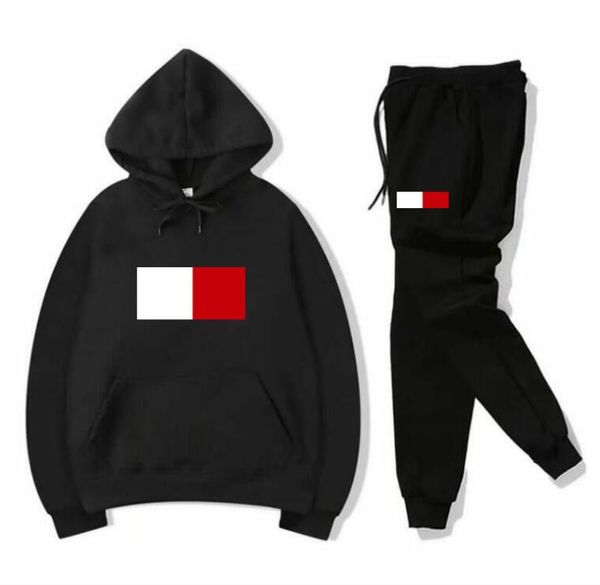 Lüks Erkekler Sweatsuit Marka Tasarımcısı Eşofman Hoodie Tişörtü Siyah Beyaz Sonbahar Kış Jogger Spor Takım Elbise Kadınlar Ter Eşik Seti