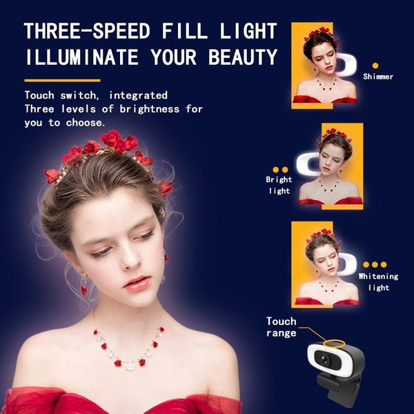 

webcam, 1080p full hd webcam with microphone & privacy cover, plug and play usb 2.0 desklapcomputer web camera mini cameras