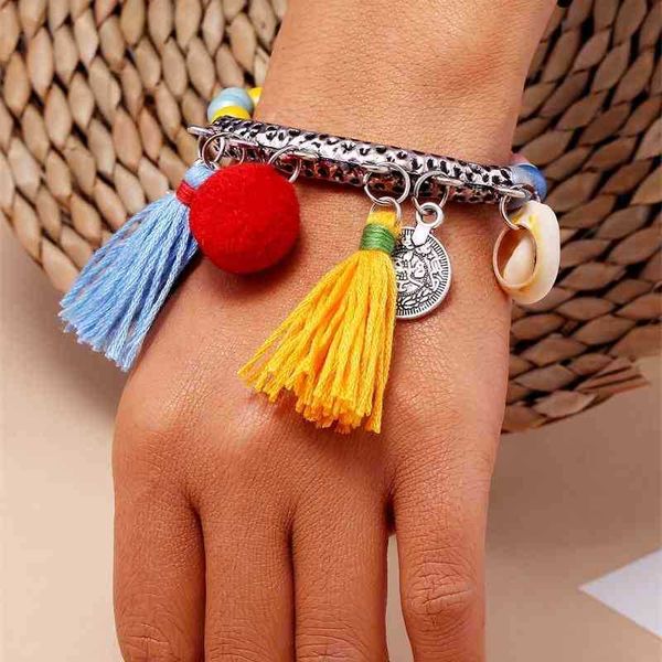 

popular jewelry handmade beaded bracelet colorful beaded tassel bracelet, Black