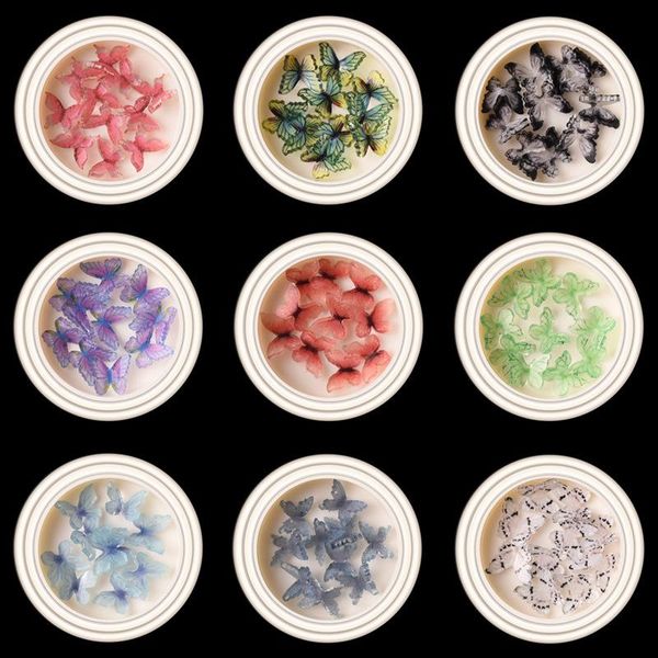 

nail art decorations 10 single color small round can nails diy three-dimensional butterfly heat shrinkable film finished, Silver;gold