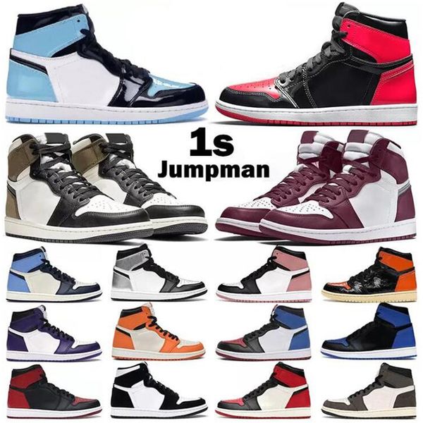 

university blue 1 1s basketball shoes men women sneakers patent bred hyper royal dark mocha twist shadow black white chicago lucky green hig