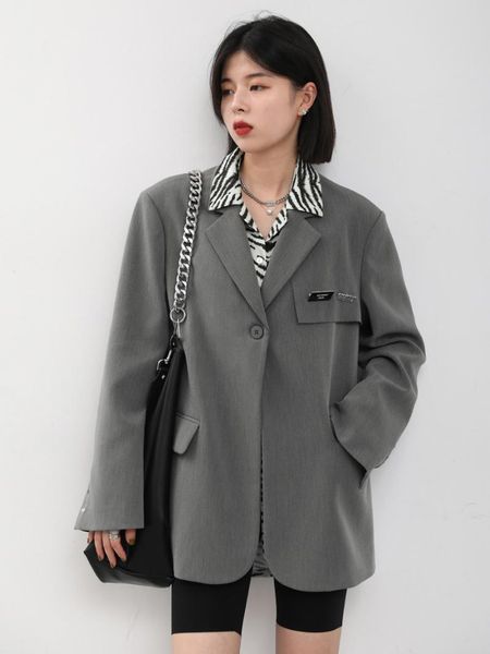 

women's suits & blazers early autumn fried street coat leisure wide shoulder suit badge high sense, White;black