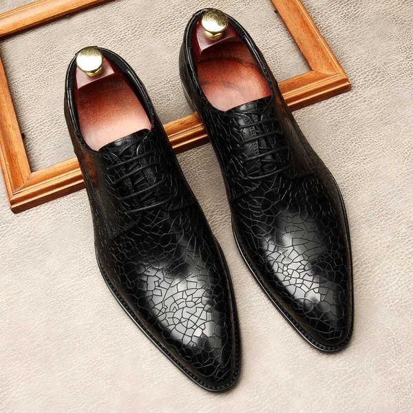 

dress shoes fashion design men's oxford genuine leather business black lace up pointed wedding office luxury mens