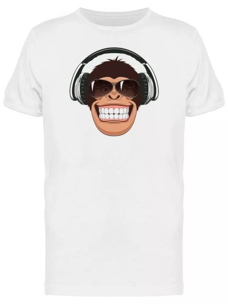 

Monkey With Sunglasses & Music Men's Tee -Image by Shutterstock, White;black