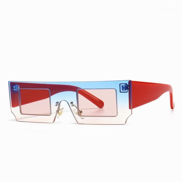 

sunglasses small shades rectangle one-piece women vintage gradient rimless lens future eyewear men fashion sun glasses colorful, White;black