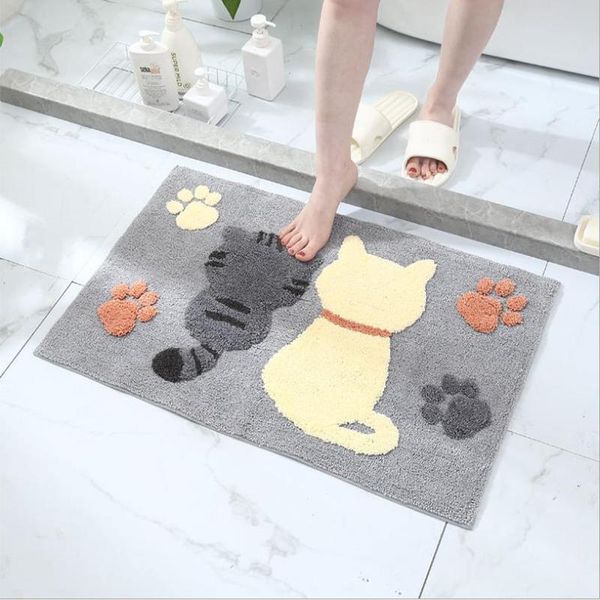 

cute cat entrance mat bath room carpet rug mats
