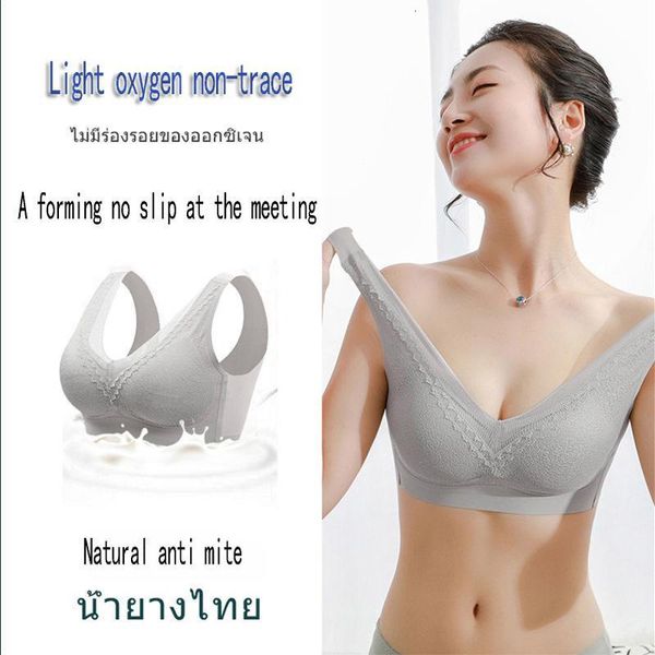 

bras non-trace underwear female beauty without rims students adults sports bra one come back thin latex zv4w, Red;black