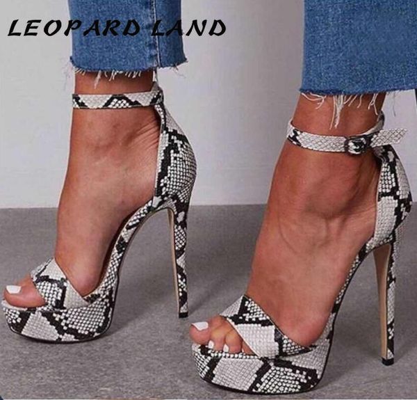 

sandals shoes serpentine buckle women leopard platform heels cwf dquz, Black