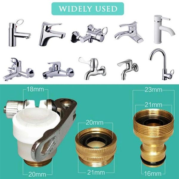 

universal 3-in-1 brass hose tap connectors set vintage faucet adapter washing machine quick connector tryc889 kitchen faucets