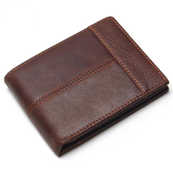

wallets classic genuine leather men coin pocket zipper men's wallet with purse portfolio cartera, Red;black