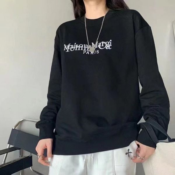 

brand hoodie 2021 early autumn new minority black sweater women's overlapping embroidery letter print loose long sleeve