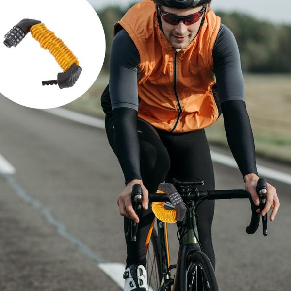 

bike locks outdoor mountain digit password lock helmet small wire cable