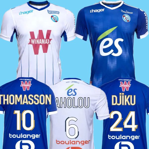

21 22 maillots rc strasbourg alsace soccer jerseys gameiro 2021 2022 football shirts djiku thomasson kits lala mothiba sissoko jersey, Black