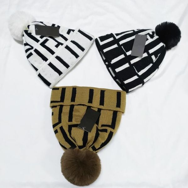 

winter hats for women pompoms beanies knitted solid color hat girls autumn female beanie warm bonnet casual cap, Black;white