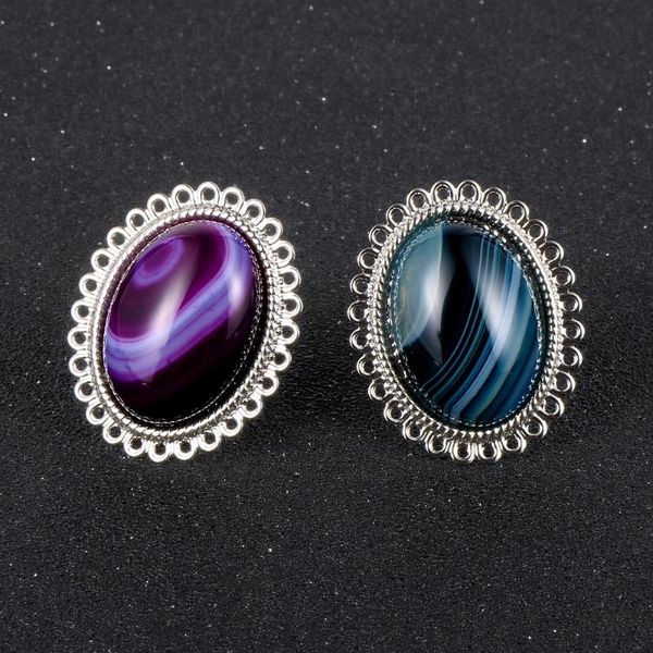 

cluster rings boho natural gem stone ring for men women 2.5cm big onyx opal crystal tiger eye female wedding party jewelry 2021, Golden;silver