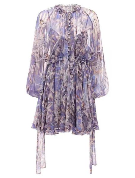 

brand same style dress 2022 spring summer v neck lantern sleeve print fashion milan runway designer dresses women's 1208-1, Black;pink