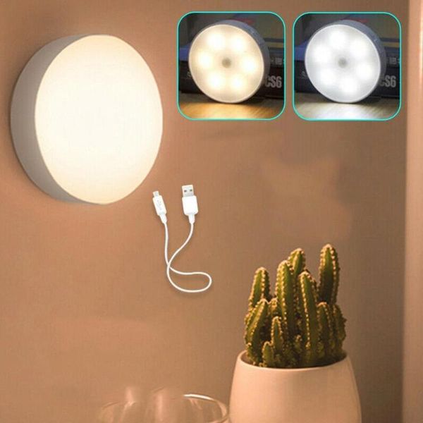 

party decoration led motion sensor light night usb rechargeable wireless energy-saving bedroom cabinet lamp body induction