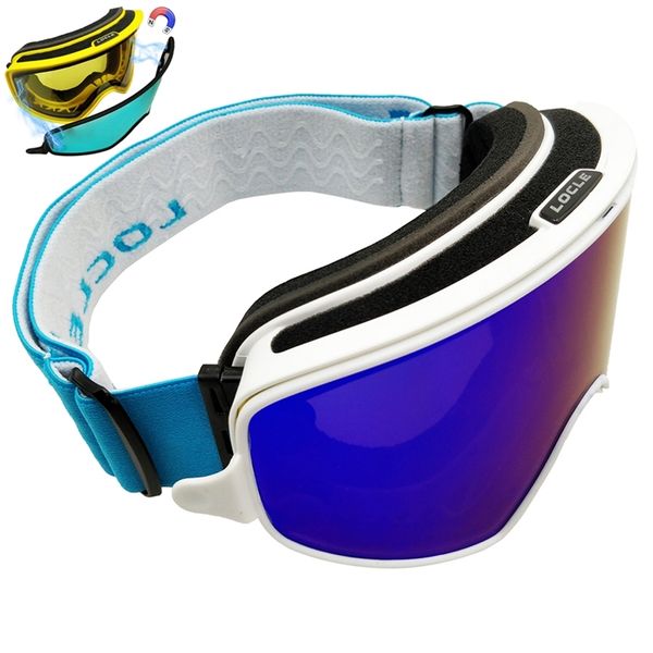 

locle ski goggles 2 in 1 with magnetic dual-use for night eyewear anti-fog uv400 snowboard men women glasses 220110