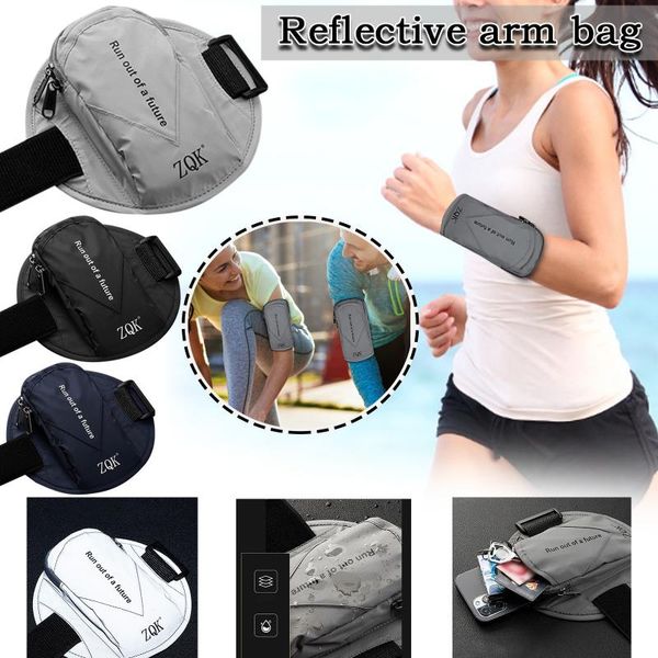 

elbow & knee pads running armband phone case mobile arm with artifact outdoor sports bag wrist waterproof jogging fitness band, Black;gray