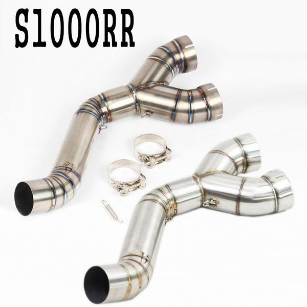 

slip on for s1000rr 2010 2012 2013 2014 year 60mm inlet motorcycle exhaust middle link pipe stainless steel & titanium tube system