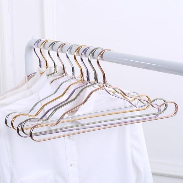 

1pcs aluminum clothes hanger anti-skid metal windproof wardrobe space saver coat organizer hangers & racks