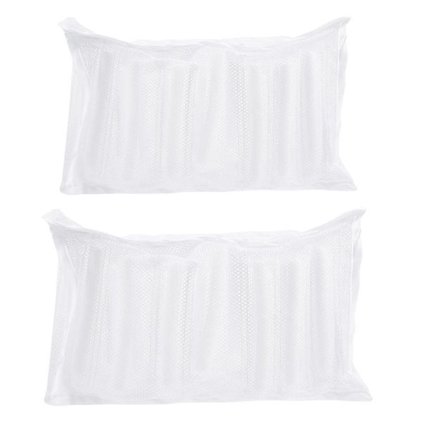 

storage bags 2pcs mesh laundry with zips reusable shoe washing for trainers