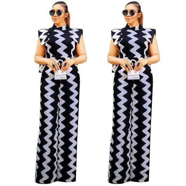 

arrival african women sleeveless printing long jumpsuit clothes european clothing ethnic, Red