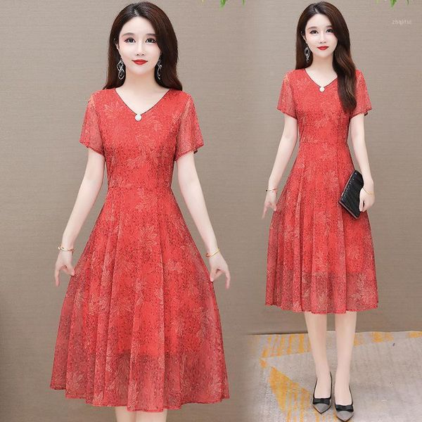 

two piece dress high-end silk for middle-aged and old women, White