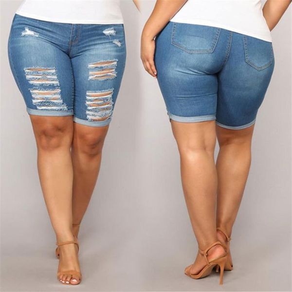 

plus size clothing  womens short 5xl summer denim skinny ripped jeans arrival drop, White;black