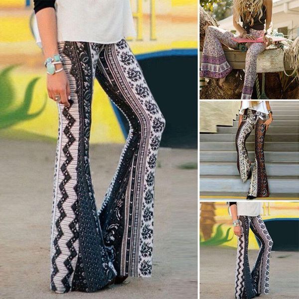 

women's pants & capris women fall fashion ladies female womens clothing festivals classics comfort elegance wide leg flare pant, Black;white