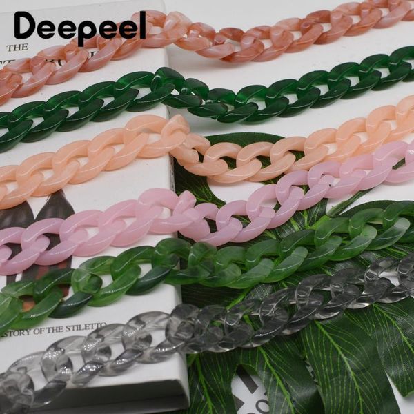 

bag parts & accessories 5pcs 60cm fashion acrylic chain shoulder strap color female sewing ring decoration handles handbag hardware, Black