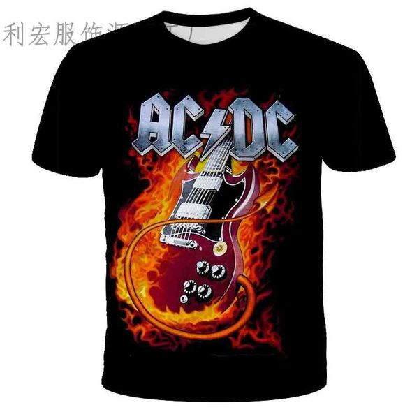

new men's new 3d printed acdc band personalized t-shirt for children, White;black