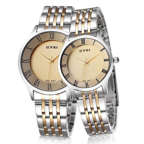 

wristwatches fashion steel qaurtz watches women men dress lovers roman number wristwatch, Slivery;brown