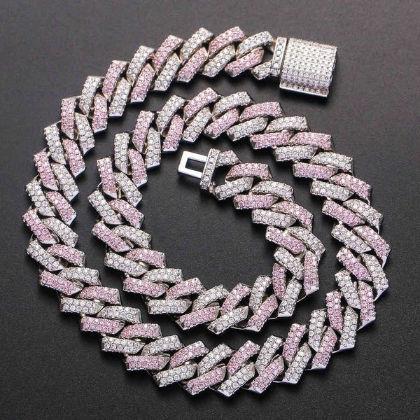 

necklace men's hip hop personality 14mm strip cuban zircon trend accessories, Black