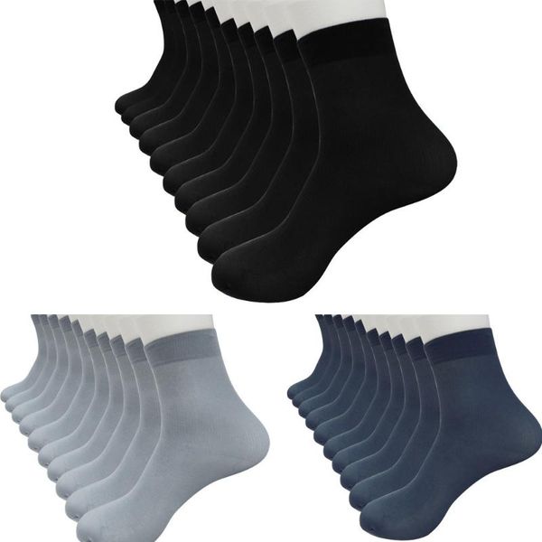 

men's socks 10 pairs lot bamboo fiber men casual anti-bacterial breatheable comfortable crew sweat sock, Black