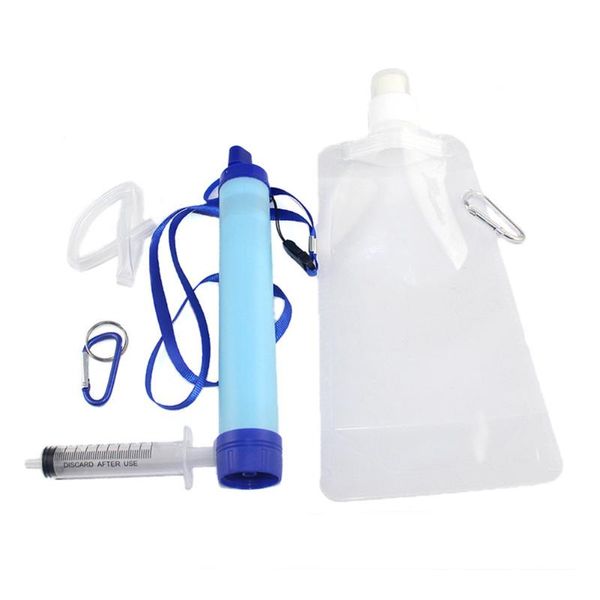 

outdoor gadgets multifunctional water purifier life survival camping hiking emergency portable drinking filter secure tools