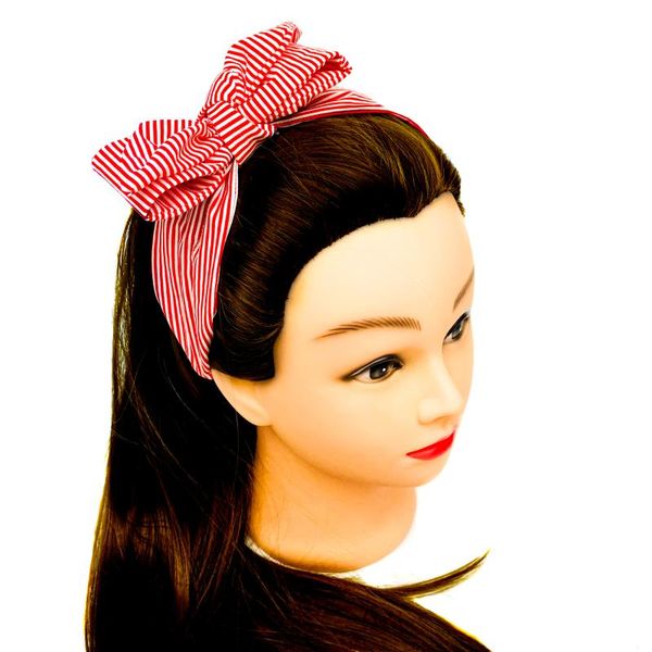 

hair clips red striped women 's crown