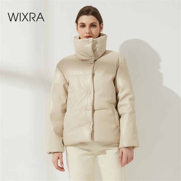 

wixra winter womens parkas casual thicken warm cotton jackets coat female solid classic outwear waterproof jacket street wear 210925, Black