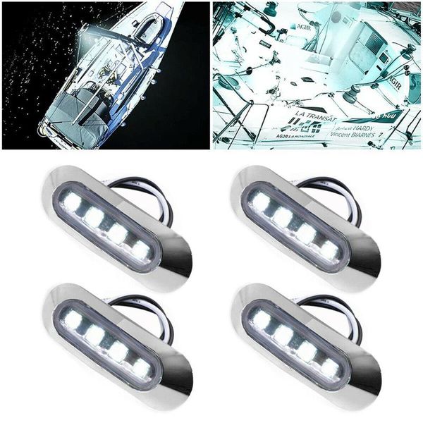 

emergency lights 4x marine boat led courtesy cabin deck walkway stair light white 12v -24v bar