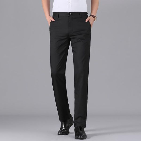 

men's pants middle-aged business trousers stretch non-iron casual mens harem men, Black