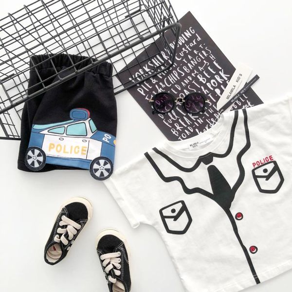 

summer uniform suit for boys and girls clothing sets, White