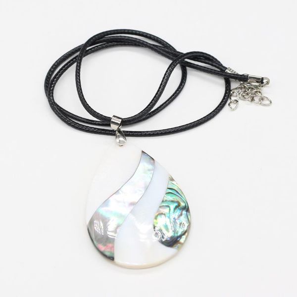 

pendant necklaces natural shell necklace exquisite drop shape temperament for charm jewelry gifts 40x56 mm, Silver