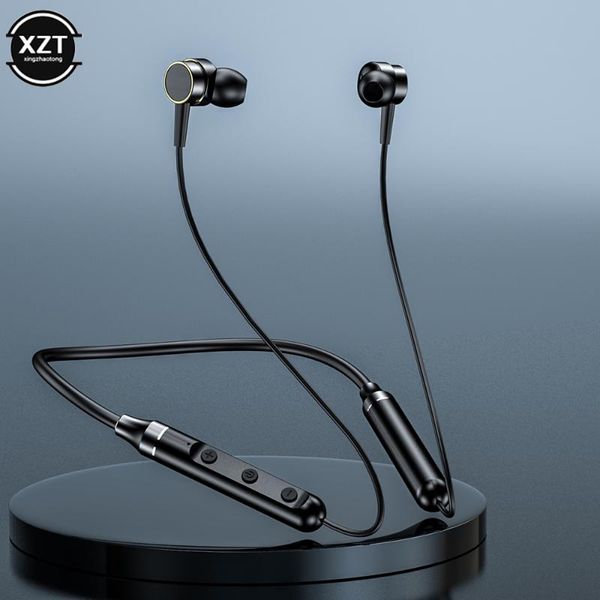 

headphones & earphones hangable bluetooth-compatible 5.1 wireless stereo ipx5 waterproof sport headset with noise cancelling mic
