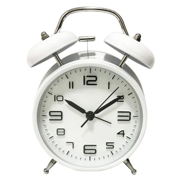 

4'' mini non-ticking bedside table analog alarm clock with backlight battery operated travel for kids student other clocks & acces