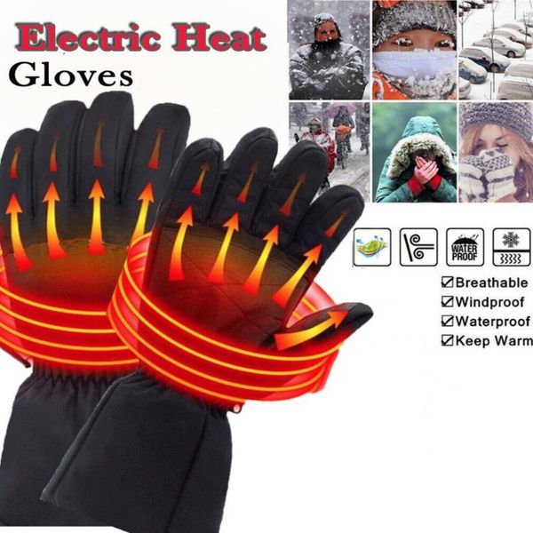 

sports gloves rechargeable electric heated battery feet hands warmer winter outdoor, Black