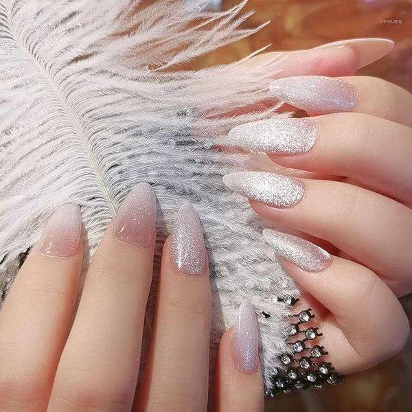 

24pcs demountable ribbon wearing product of crystal cat eye fails nails manicure patch false1, Red;gold