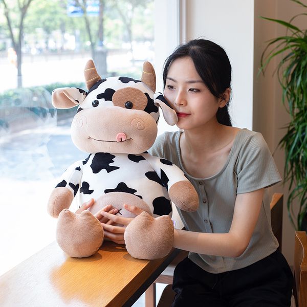 

1pc 30-65CM Cute Cattle Toys Kawaii Simulation Milk Cow Plush Doll Stuffed Soft Pillow for Children Kids Birthday Gifts, White