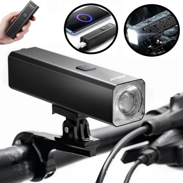 

bike lights enlee light rainproof usb rechargeable led power display 4500mah mtb front lamp headlight ultralight bicycle