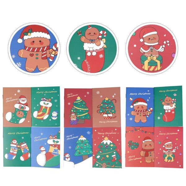 

gift wrap 24pcs christmas theme pocket notebooks cartoon notepads (random color)